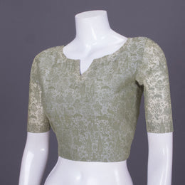 Green Handblock Printed Cotton Blouse 10069769 - Avishya