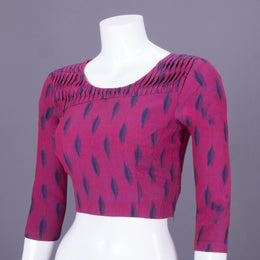 Magenta Ikat Cotton Blouse 10069774 - Avishya