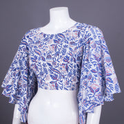 White Handblock Printed Cotton Blouse 10069776 - Avishya