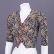 Blue Handblock Printed Cotton Blouse 10069781 - Avishya