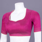 Magenta Handcrafted Silk Cotton Blouse 10069783 - Avishya