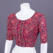 Maroon Handblock Printed Cotton Blouse 10069791 - Avishya