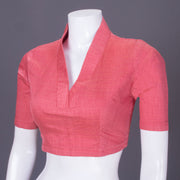 Peach Handcrafted Silk Cotton Blouse 10069793 - Avishya