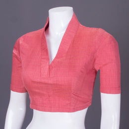 Peach Handcrafted Silk Cotton Blouse 10069793 - Avishya