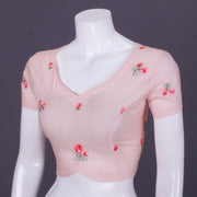 Pink Embroidered Cotton Blouse 10069799 - Avishya