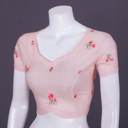 Pink Embroidered Cotton Blouse 10069799 - Avishya