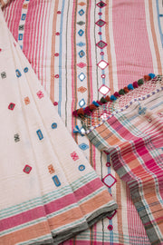 Off White Handloom Bhujodi Kala Cotton Saree 10069844 - Avishya