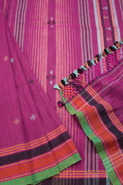 Magenta Handloom Bhujodi Linen Saree 10069847 - Avishya