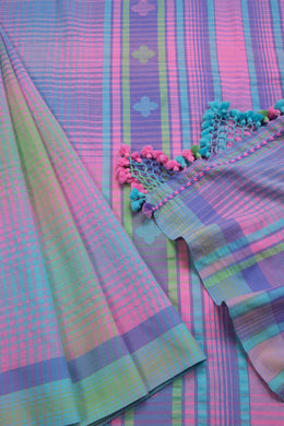 Multicolour Handloom Bhujodi Cotton Saree 10069850 - Avishya