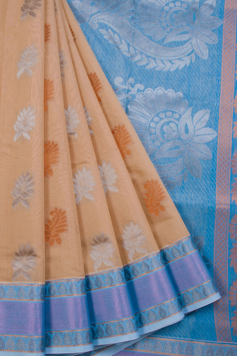 Beige Handloom South Silk Cotton Saree 10069860 - Avishya