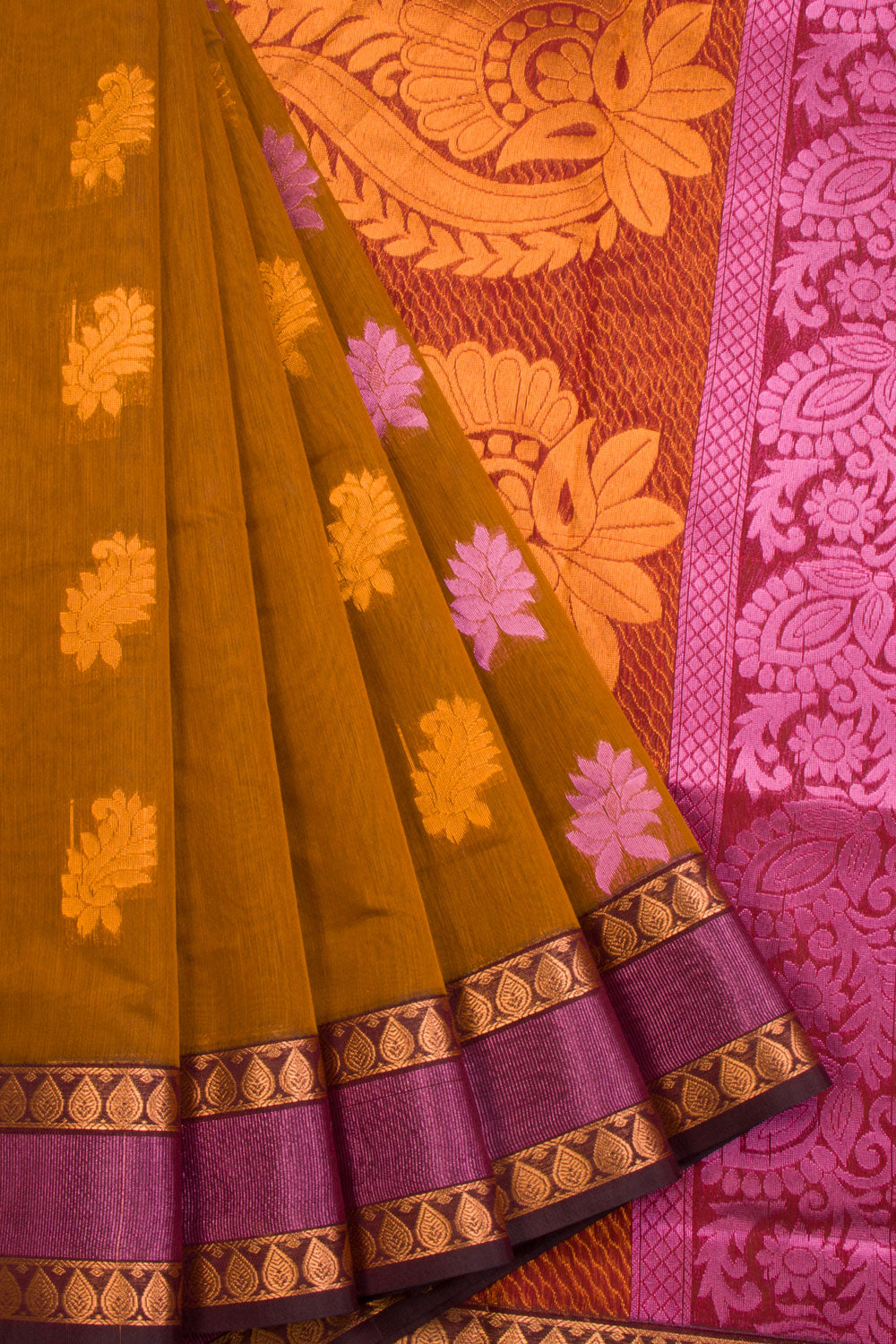 Brown South Silk Cotton Saree 10069862 - Avishya