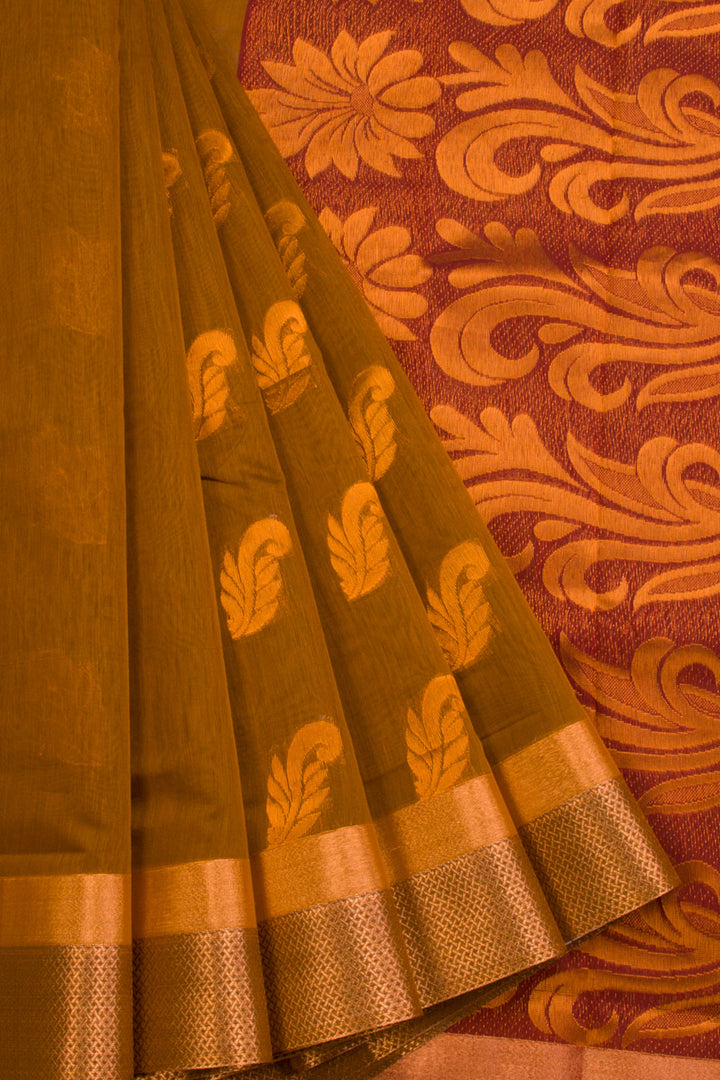 Brown South Silk Cotton Saree 10069864 - Avishya