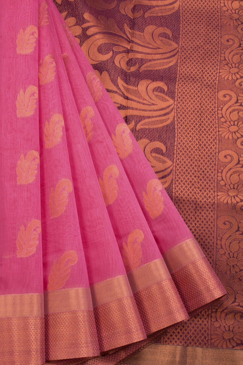 Pink South Silk Cotton Saree 10069865 - Avishya