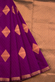 Purple South Silk Cotton Saree 10069870 - Avishya