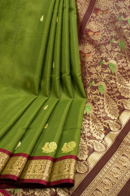 Green Madurai Silk Cotton Saree 10069900 - Avishya