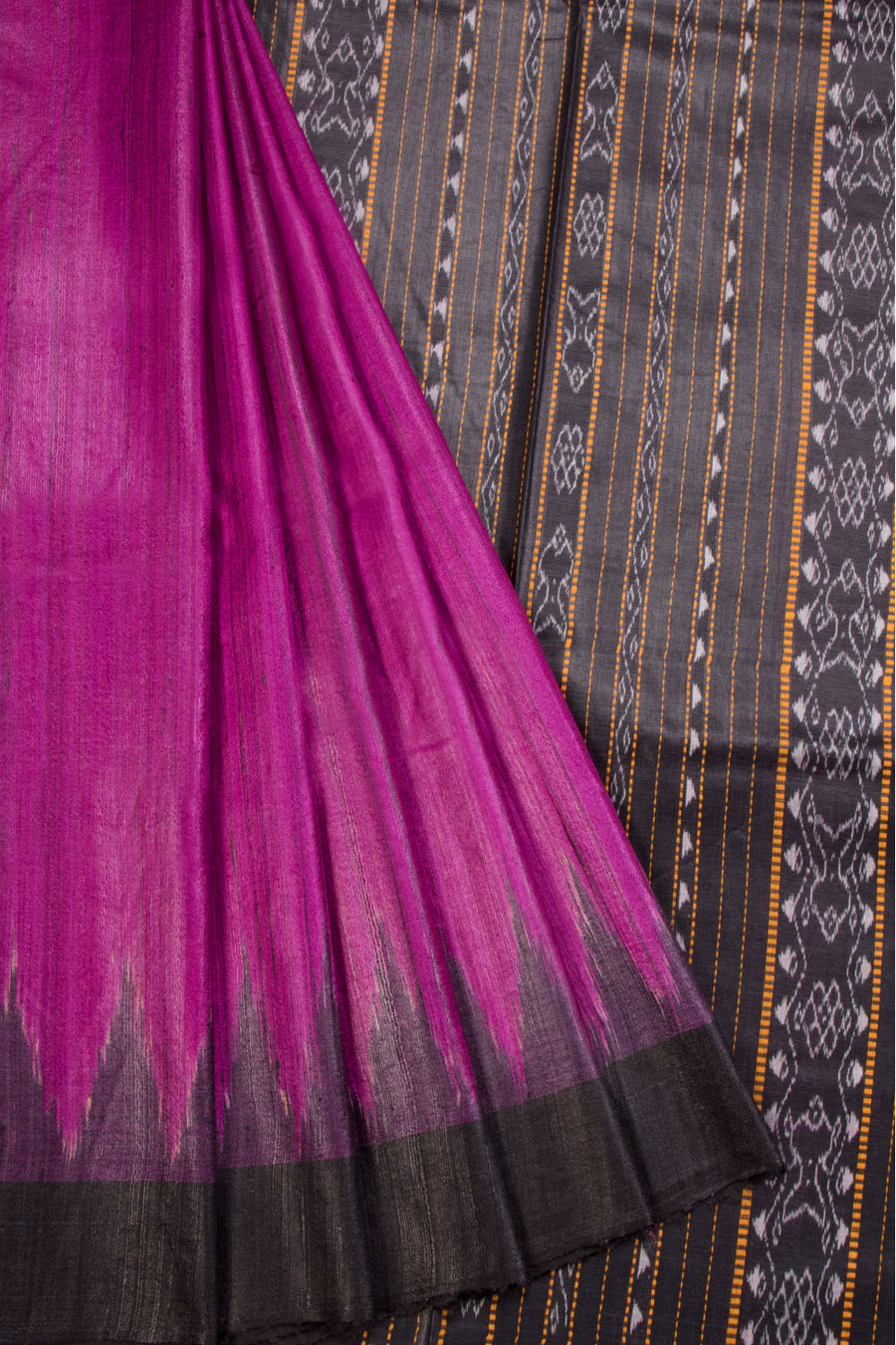 Magenta Gopalpur Tussar Silk Saree with Ikat pallu 10069909 - Avishya