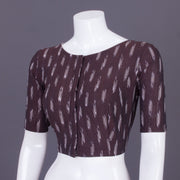 Brown Handcrafted Ikat Cotton Blouse Without Lining 10069959 - Avishya