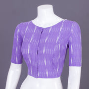 Lavender Handcrafted Ikat Cotton Blouse Without Lining 10069966 - Avishya