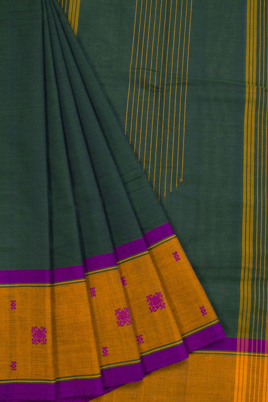 Green Handloom Chettinad Cotton Saree 10069989 - Avishya