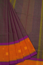Dual Tone Maroon Handloom Chettinad Cotton Saree 10069990 - Avishya