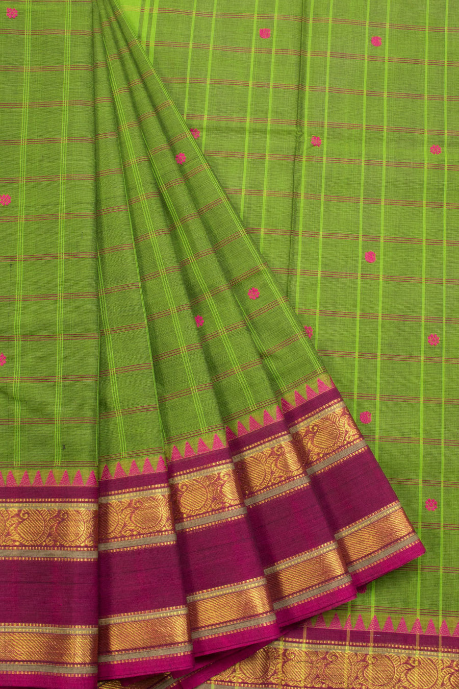 Green Handloom Chettinad Cotton Saree 10070001 - Avishya