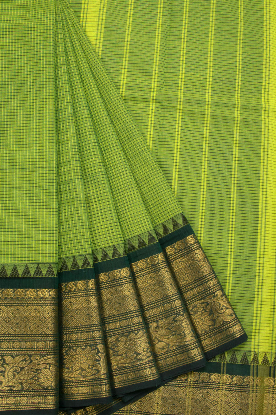 Green Handloom Chettinad Cotton Saree 10070005 - Avishya