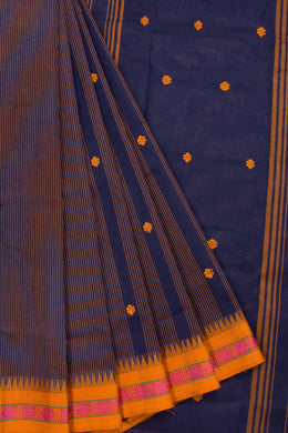 Blue Handloom Chettinad Cotton Saree 10070013 - Avishya