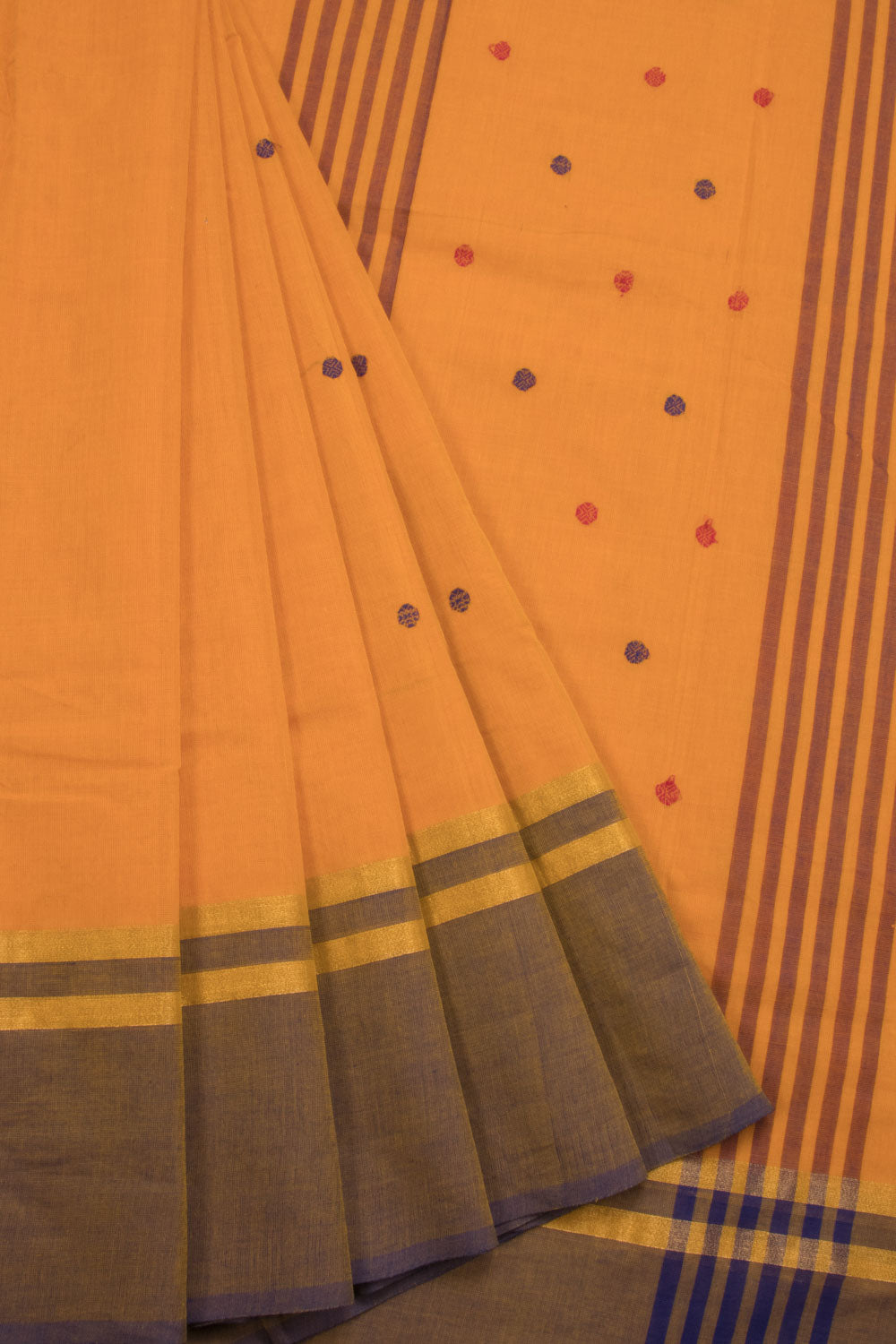 Orange Handloom Chettinad Cotton Saree 10070049 - Avishya