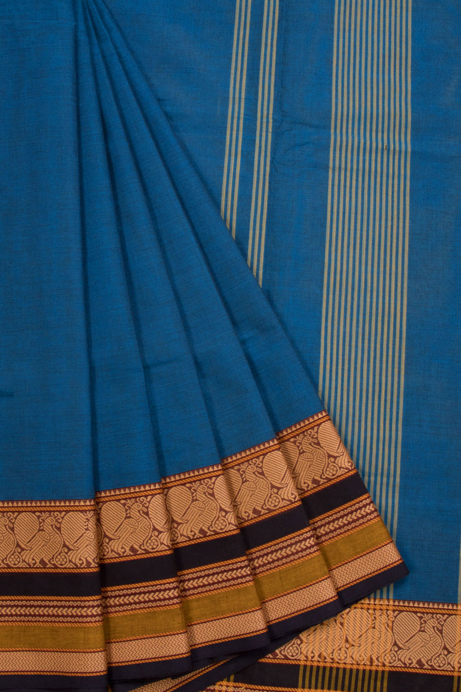Blue Handloom Chettinad Cotton Saree 10070058 - Avishya