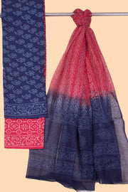 Blue 3-Piece Mulmul Cotton Salwar Suit Material With Kota Dupatta 10070091 - Avishya