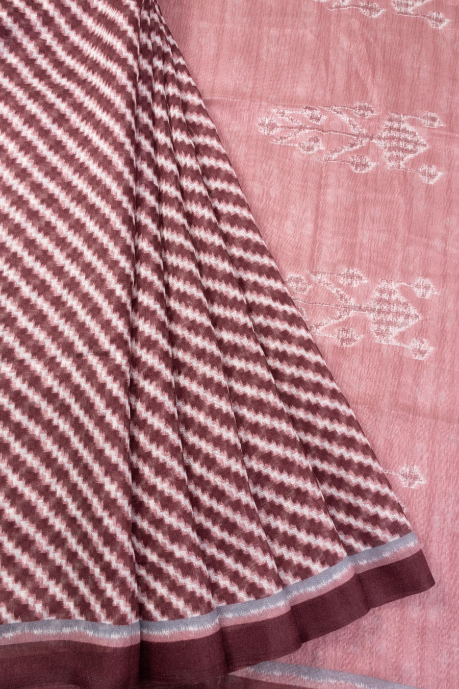 Maroon Digital Printed Linen Saree 10070287  - Avishya