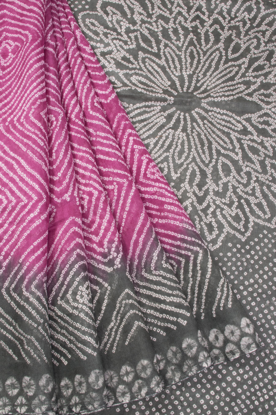 Mulberry Purple Digital Printed Linen Saree with Bandhini Pallu 10070290 - Avishya