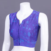 Egyptian Blue Batik Hand painted Cotton Blouse 10070374 - Avishya