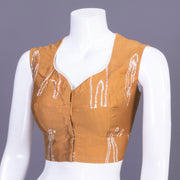 Medallion Yellow Batik Hand painted Cotton Blouse 