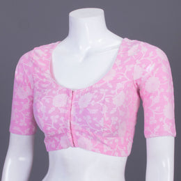 Light Pink Banarasi  Cotton Blouse