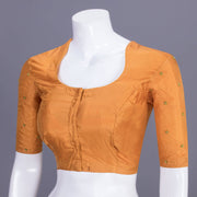 Mustard Yellow Aari Embroidered Tussar Silk Blouse 10077716