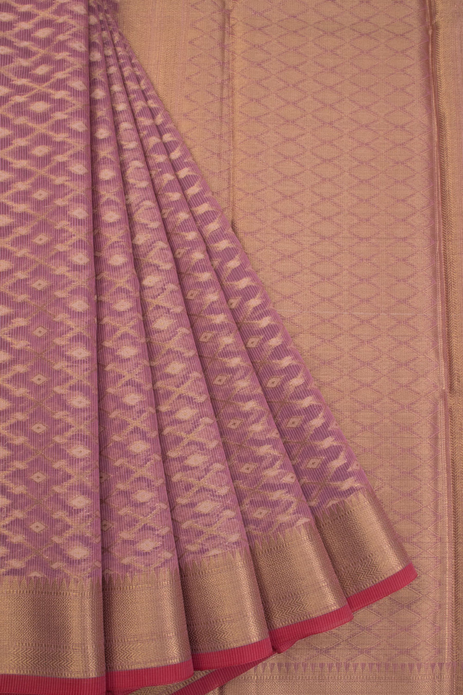 Lavender Handloom Banarasi Silk Cotton Saree  10070487 - Avishya