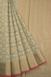 Sage Green Handloom Banarasi Silk Cotton Saree 10070511