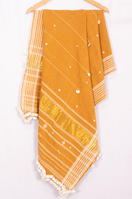 Mustard Yellow Bhujodi Kala Cotton Dupatta 10070542 - Avishya