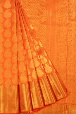 Orange Bridal Kanjivaram Silk Saree 10070591