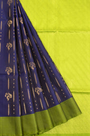 Blue Handloom Kanjivaram Silk Saree 10070704 - Avishya