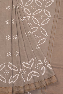 Grey Bandhani Mangalgiri Cotton Saree 10071107