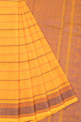 Orange Handloom Kanchi Cotton Saree