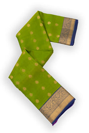 Lime Green Pure Silk Kanjivaram Saree 10071875