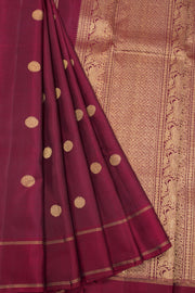 Maroon Handloom Kanjivaram Silk Saree 