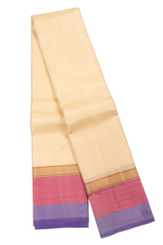 Cream Light Weight Pure Silk Kanjivaram Saree 10071955