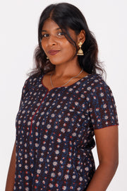 Brown Coffee Jahota Hand Block Cotton Kurti 10072358