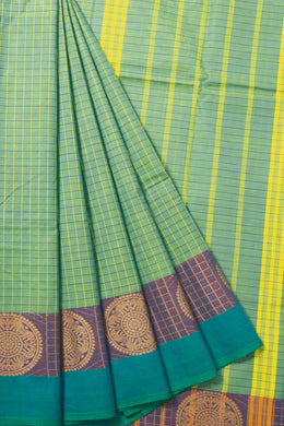 Green Handloom Chettinad Cotton Saree 10072667