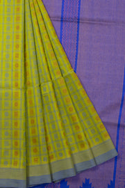 Green Handloom Kanchi Silk Cotton Saree 10073570