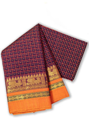 Arakku Brown Thousand Buttas Chettinad Cotton Saree 10073615